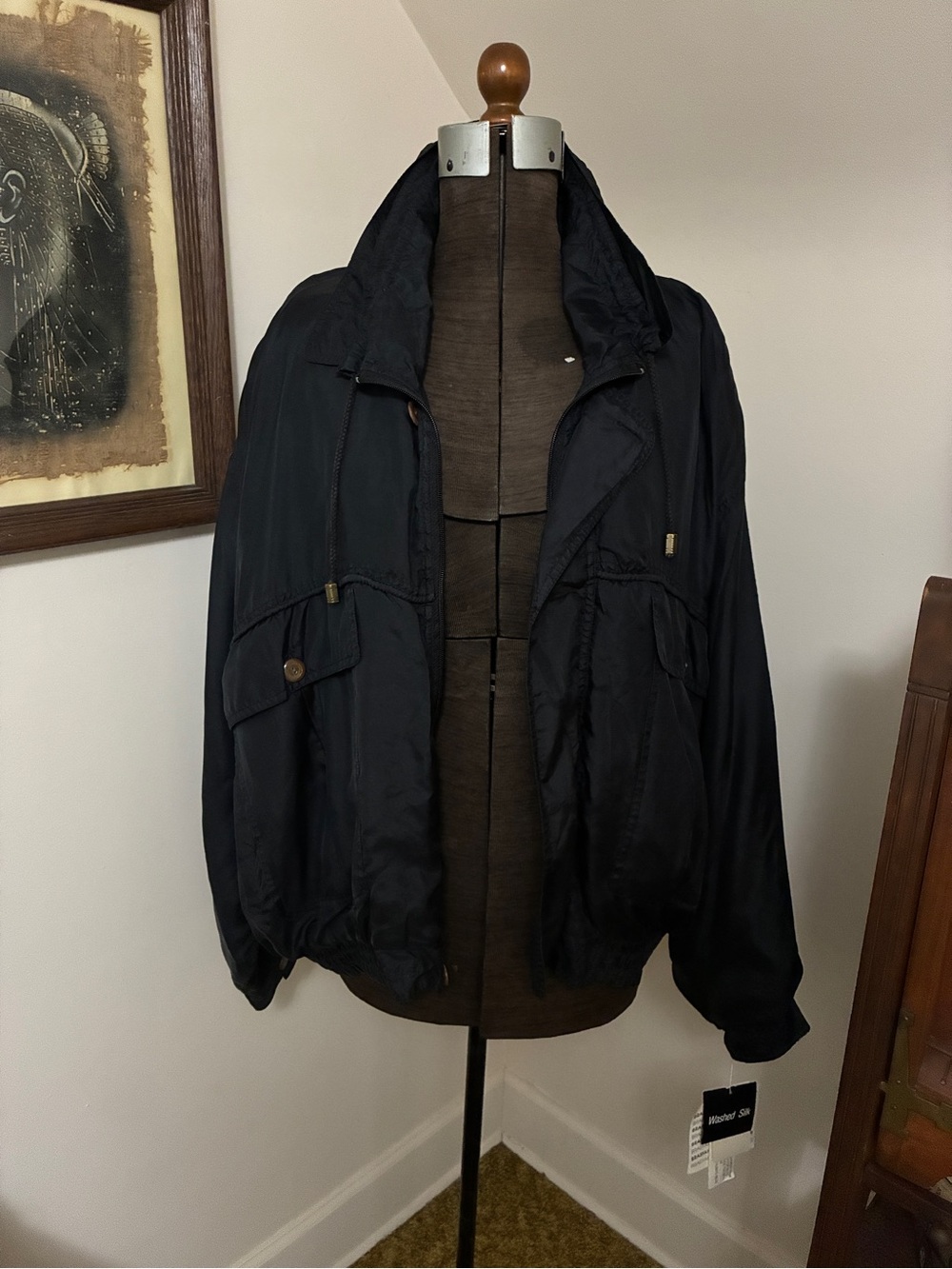 NWT Vintage Braefair 100% Washed Silk Jacket